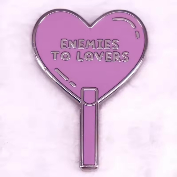 Unbranded Jewelry - Enemies to Lovers Enamel Pin – Book Trope Heart Collectible